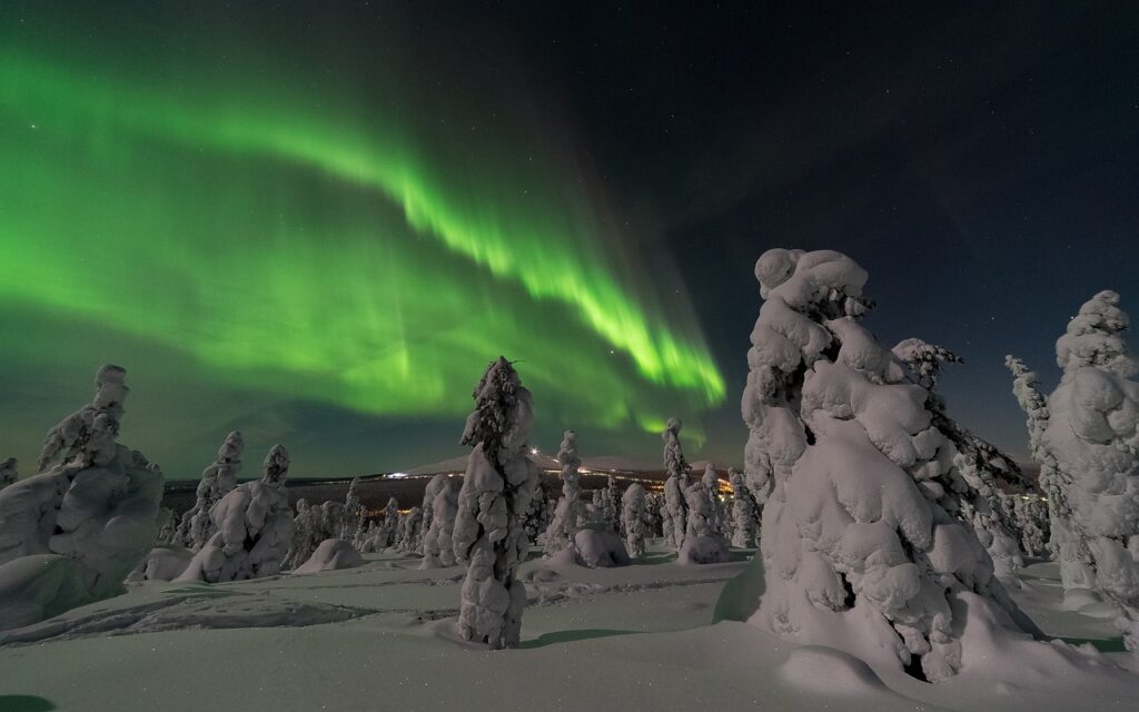 Aurore boréale en Laponie finlandaise