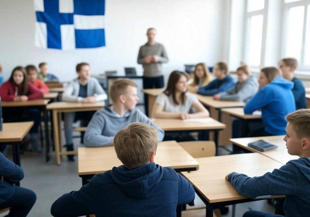 Une classe d'école en Finlande