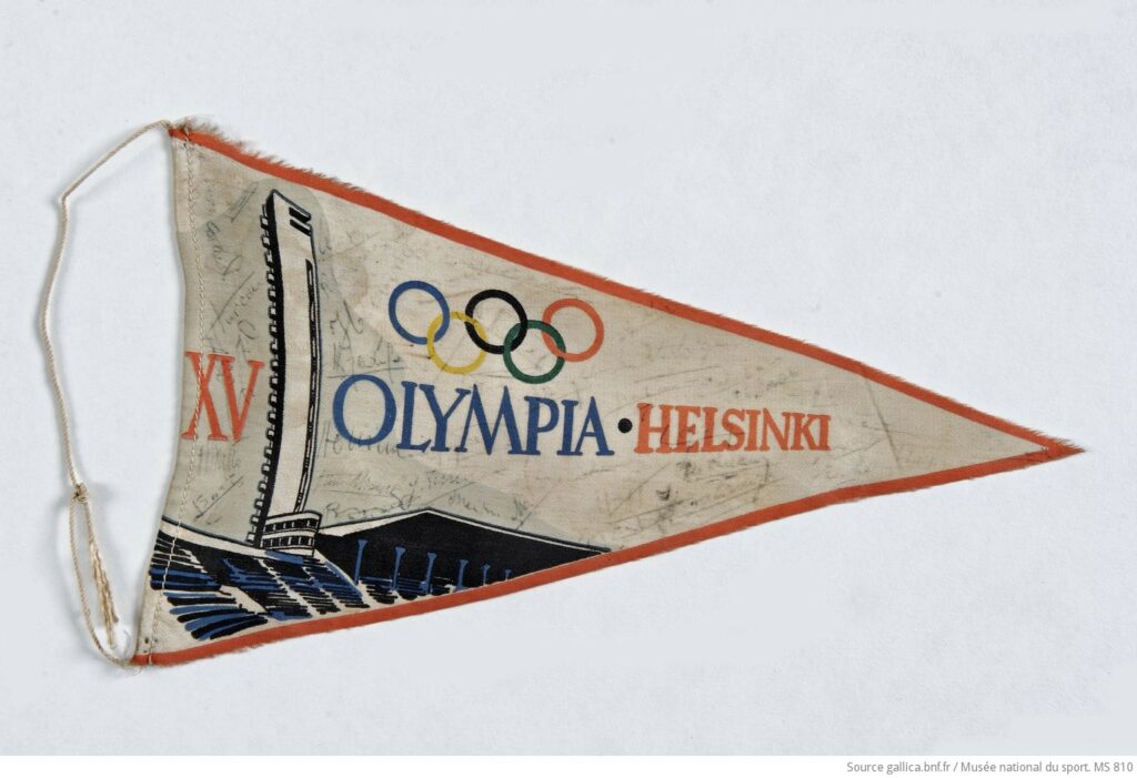 Un fanion des Jeux Olympiques d'Helsinki en 1952